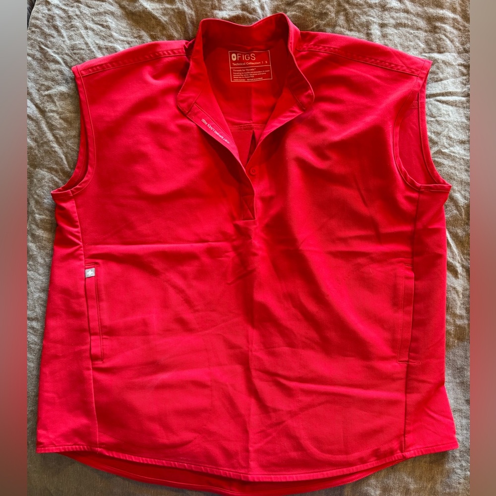 Figs Rafaela Scrub Top Size Small Red